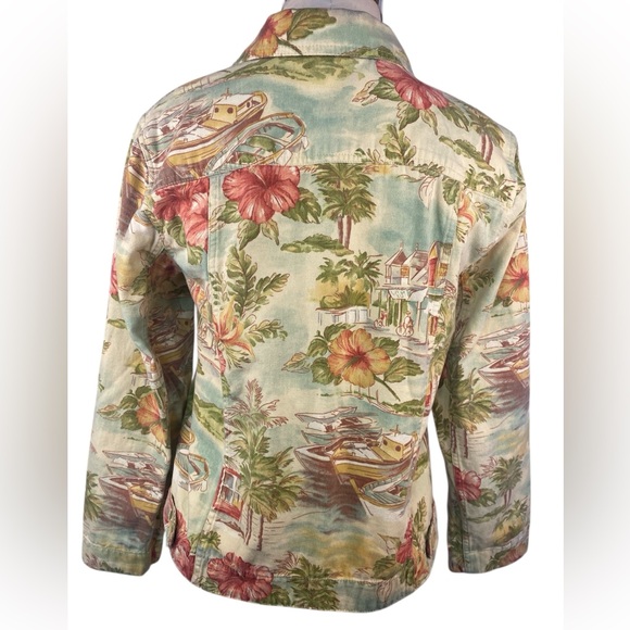 Coldwater Creek Multicolor Floral Jean Jacket Women’s Medium - Picture 2 of 3